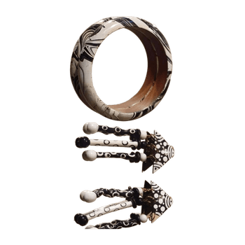 Korusetti musta-valkoinen jewelry