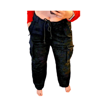 Joustavat ja todella mukavat reisitasku housut naiselle mustat koko M L