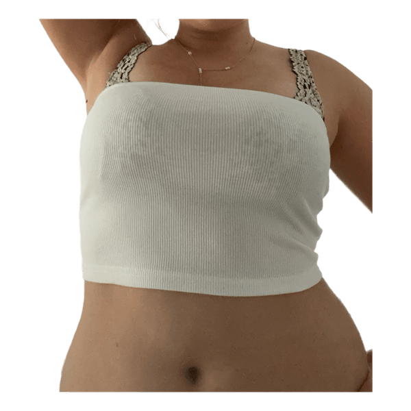 Hvid ribbet tube top