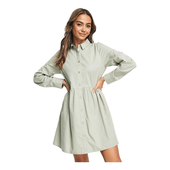 Asos Design Sage Cotton Shirt Dress EU42 XL Oversized Button Front New Summer