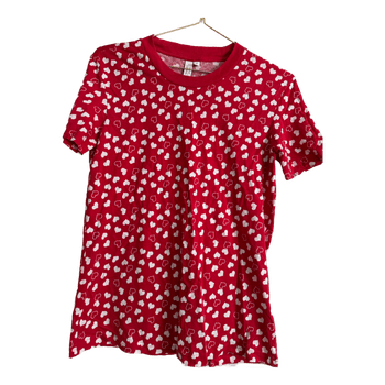 Red heart print t-shirt “&other story”