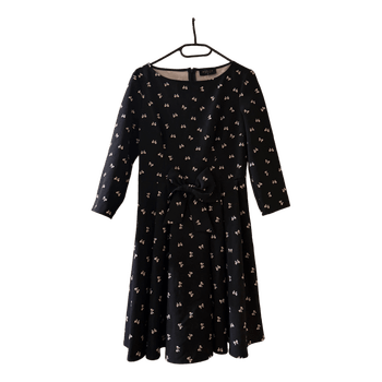 Black bow pattern dress