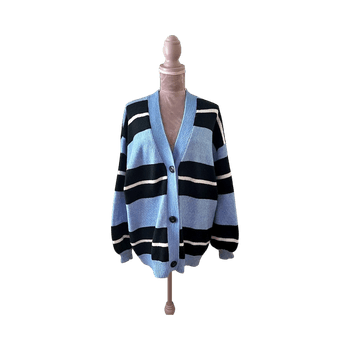 Striped button-up cardigan