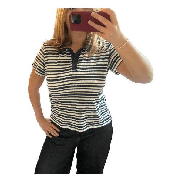 Stribet polo t-shirt