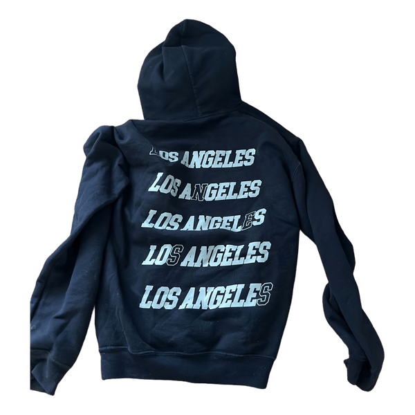 Mørkeblå Los Angeles hoodie