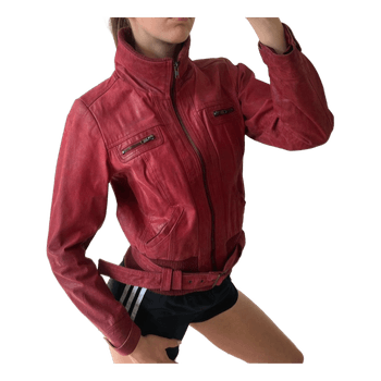 Red leather jacket