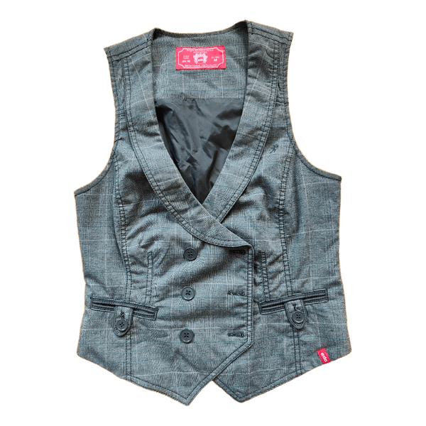 Grey plaid waistcoat