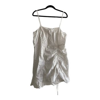 White eyelet mini dress