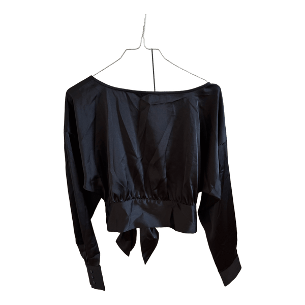 Sort satin crop top