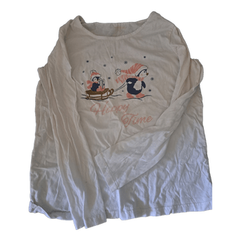 White penguin print top