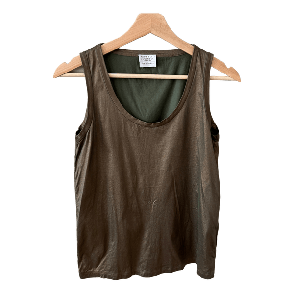 Brunello Cucinelli Linne / Dam XS – Bronsfärgat Metallic