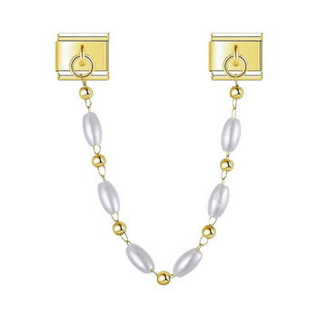 Eye-catching stainless steel link for Italian Charm bracelet.