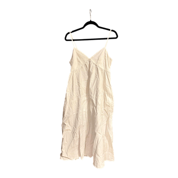 White smocked midi dress