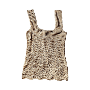 beige virkattu toppi