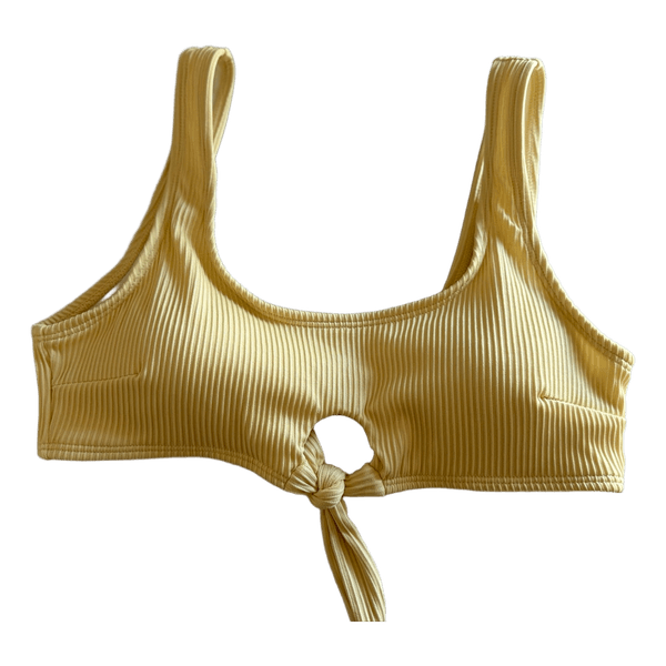 Yellow ribbed bikini top