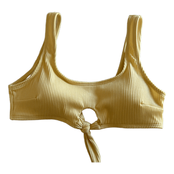 Yellow ribbed bikini top