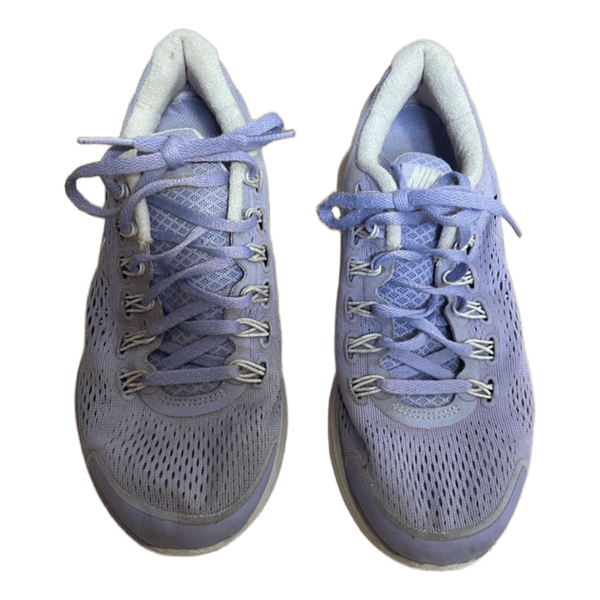 Purple Nike running shoes