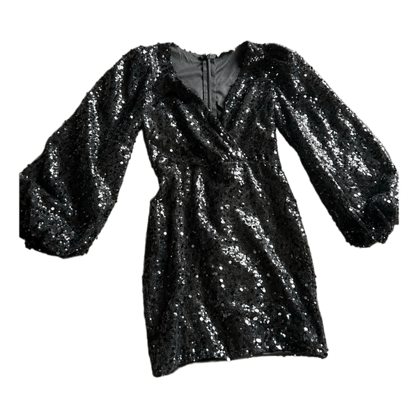 Black sequin mini dress