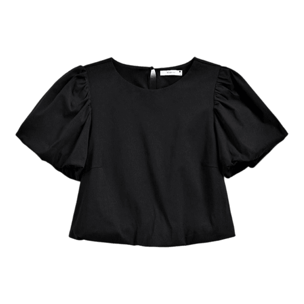 Black puff sleeve blouse