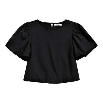 Black puff sleeve blouse