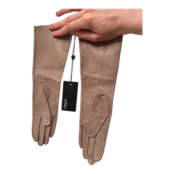 Beige leather gloves