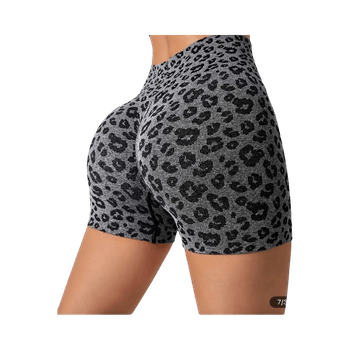 Leopard print gym shorts