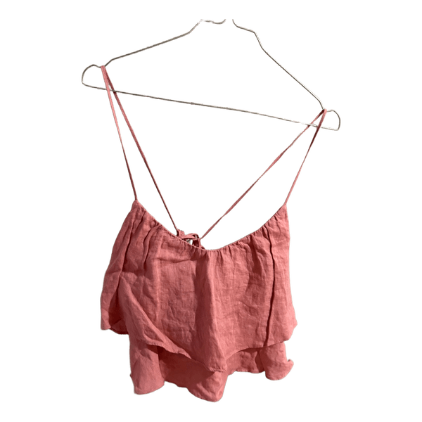 Pink linen tank top