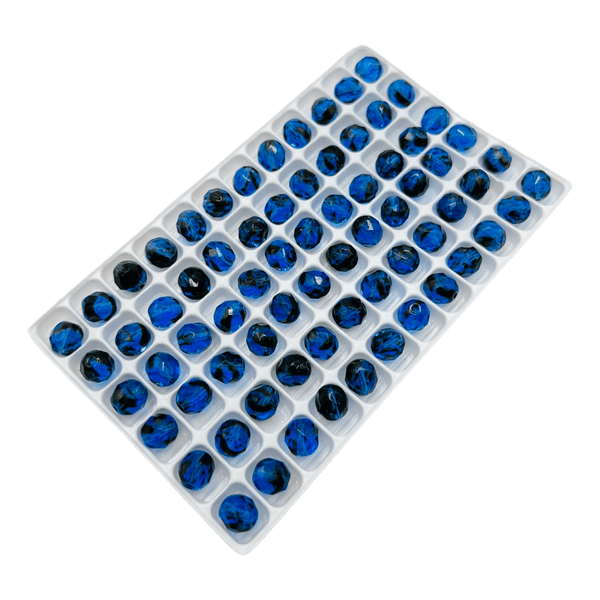 Preciosa Faceted Glass Beads 8 mm – Blue and Black, 72 pcs