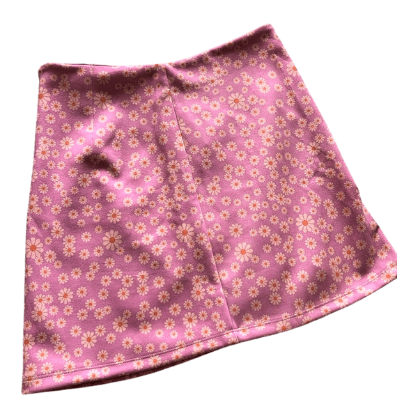 Pink daisy mini skirt