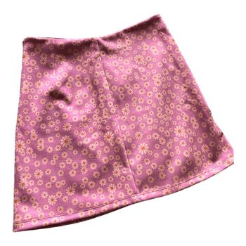 Pink daisy mini skirt