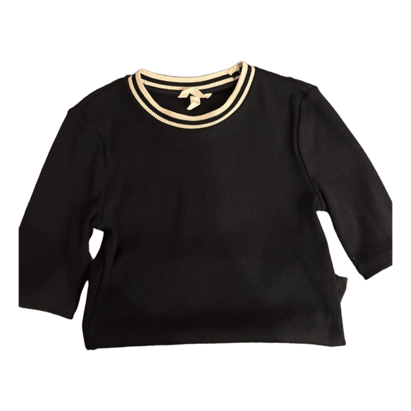 Black ribbed top
