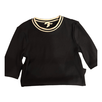 Black ribbed top