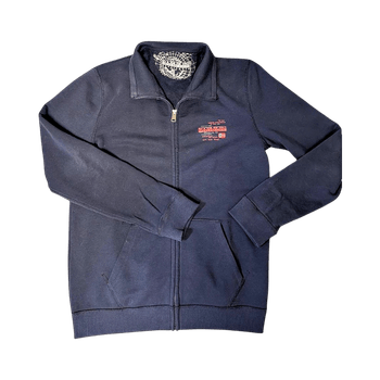 Navy zip-up sweatshirt