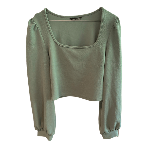 Grøn croptop med firkantet udskæring