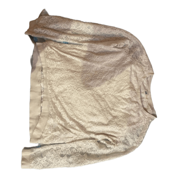 Cream lace long-sleeved top