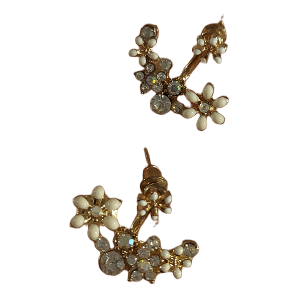 Floral crystal earrings
