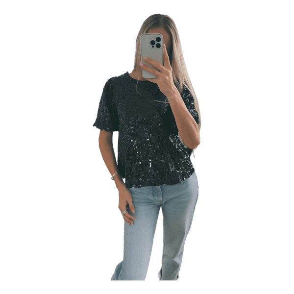 Puff sleeve sequin top