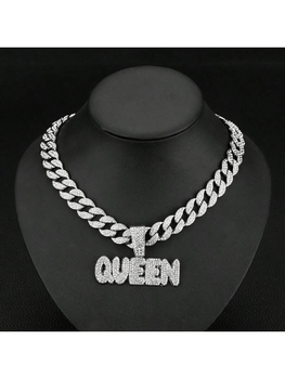 Queen letter pendant necklace
