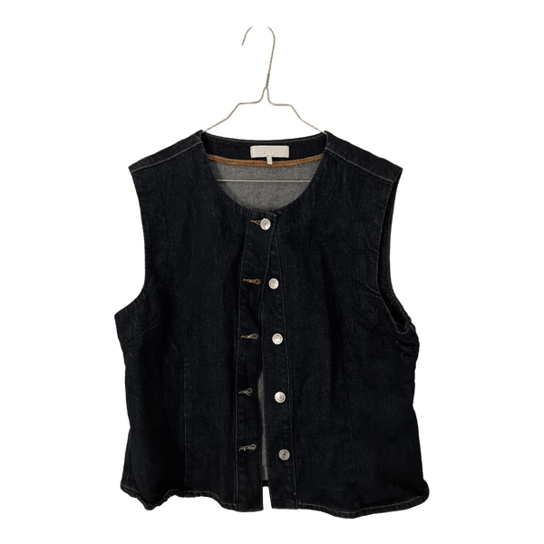 Mørkeblå denimvest