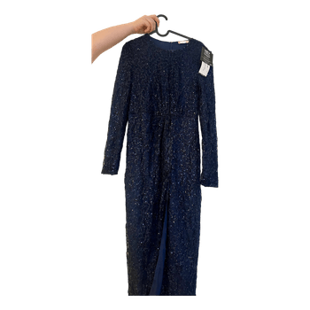 Navy sequin lace dress