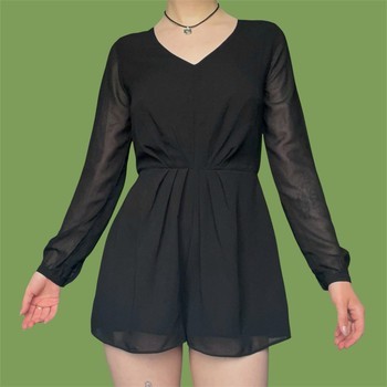 Black long sleeve playsuit/romper