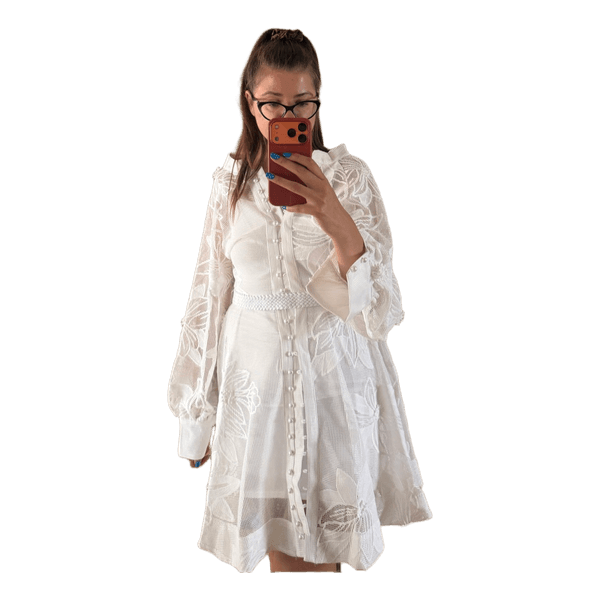 White floral lace dress