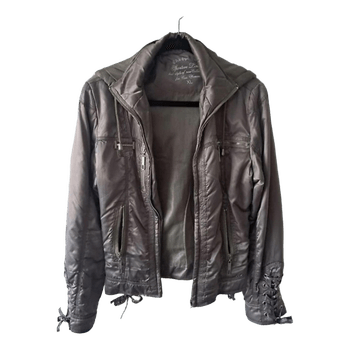 GAS khaki quilted hooded jacket