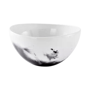 Porcelain salad bowl, white & black