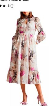 Ted Baker Freisya linen midi mekko XL