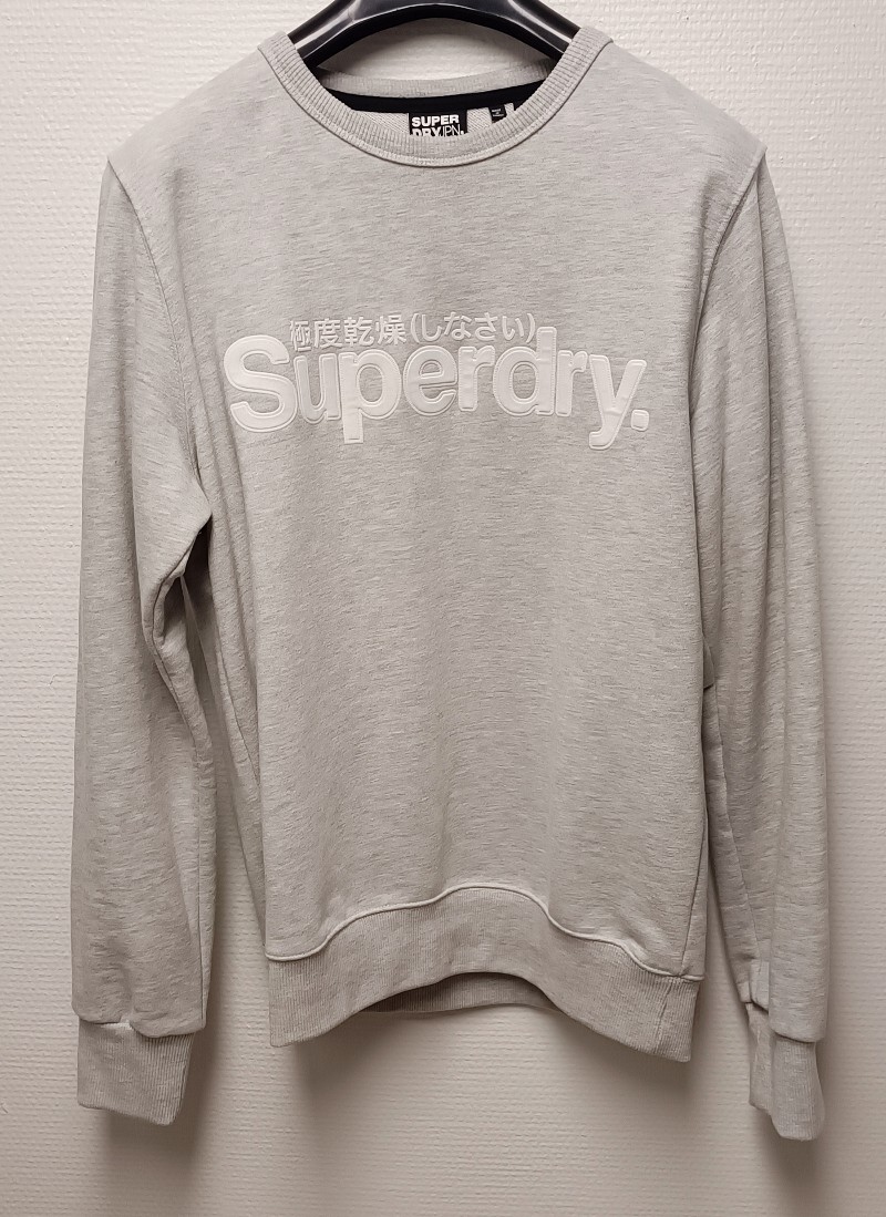 Harmaa Superdry collegepaita pitkällä hihalla