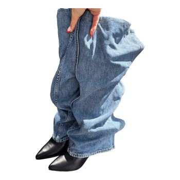 Denim over knee boots