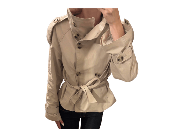 Beige cropped trench coat