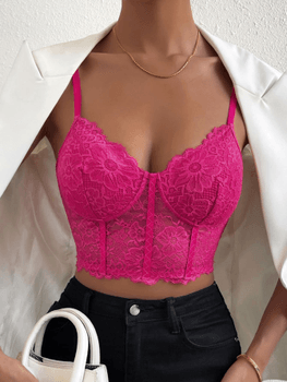 Lace bustier crop cami