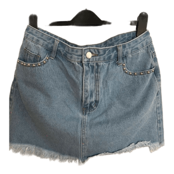 Blue denim mini skirt